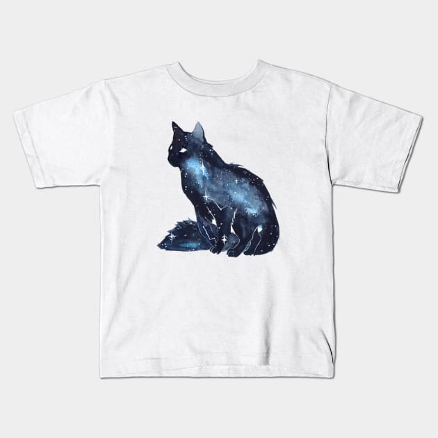 Galaxy Cat Kids T-Shirt by awdio